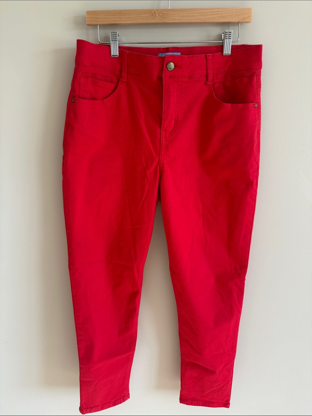 Draper James Women’s Red Stretch Skinny Cropped Jeans